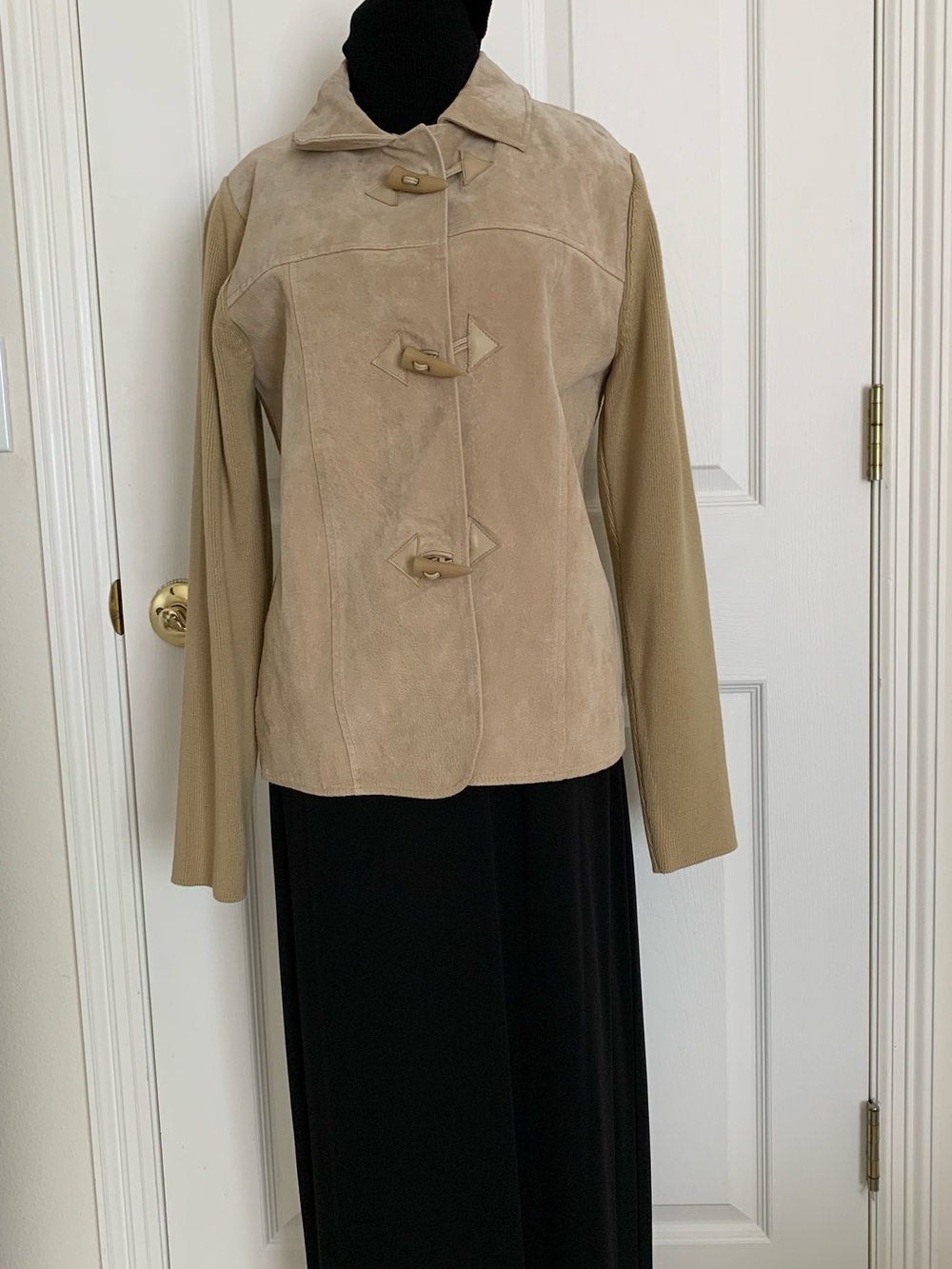 Y2K Suede and knit Beige Toggle Jacket